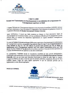 Entèdiksyon fonksyònman swadizan inivèsite a : EI Shaddai International Christian University