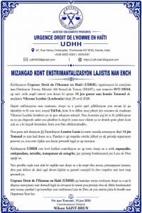 UDHH eksprime enkyetid li sou fason lajistis ap trete yon dosye ki enplike 14 jèn nan Tomond